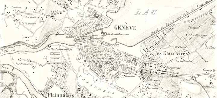 Plan de Genève de M.Bécherat ,vers 1856